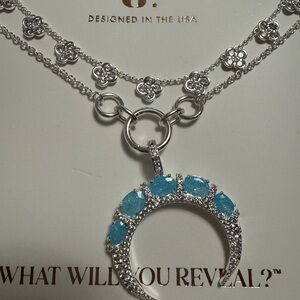 Stunning Silver Necklace with Blue Accents